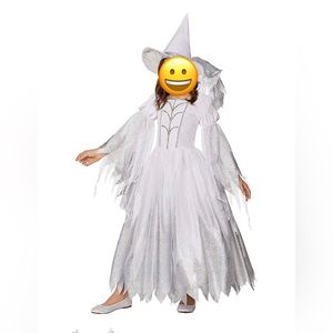 Halloween Beautiful, glimmering White Snow Witch girls size Small